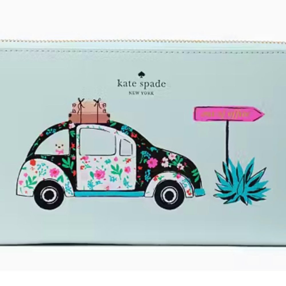 Kate Spade Kids Floral Car Pouch - Blue and Pink